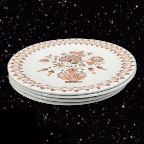 Vintage Johnson Brothers Jamestown Brown Staffordshire Old Granite Plate set 4 - Picture 5 of 8
